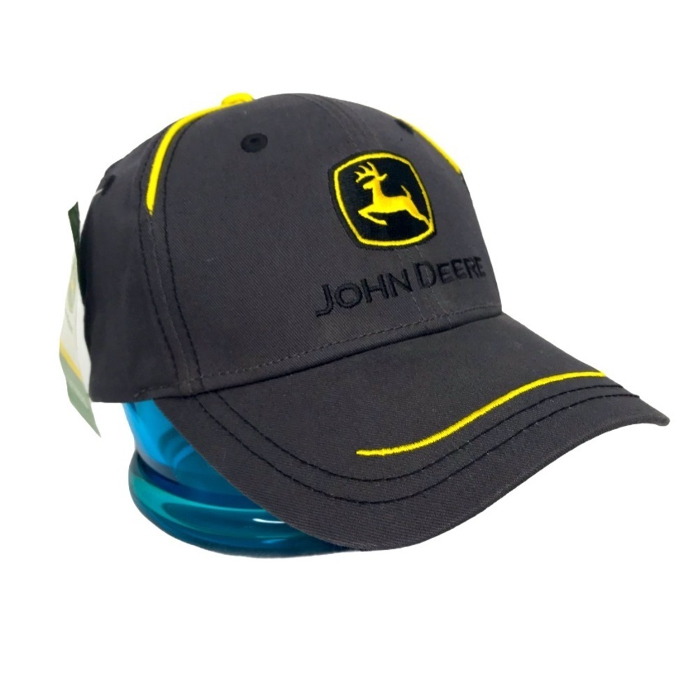 John Deere Charcoal Gray Hat Yellow Piping‎
